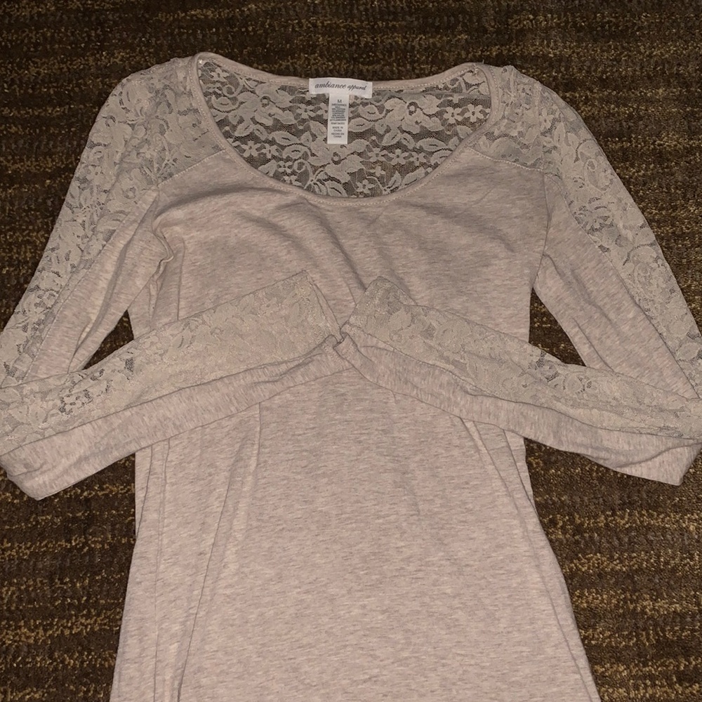 Tan Lace Long Sleeve